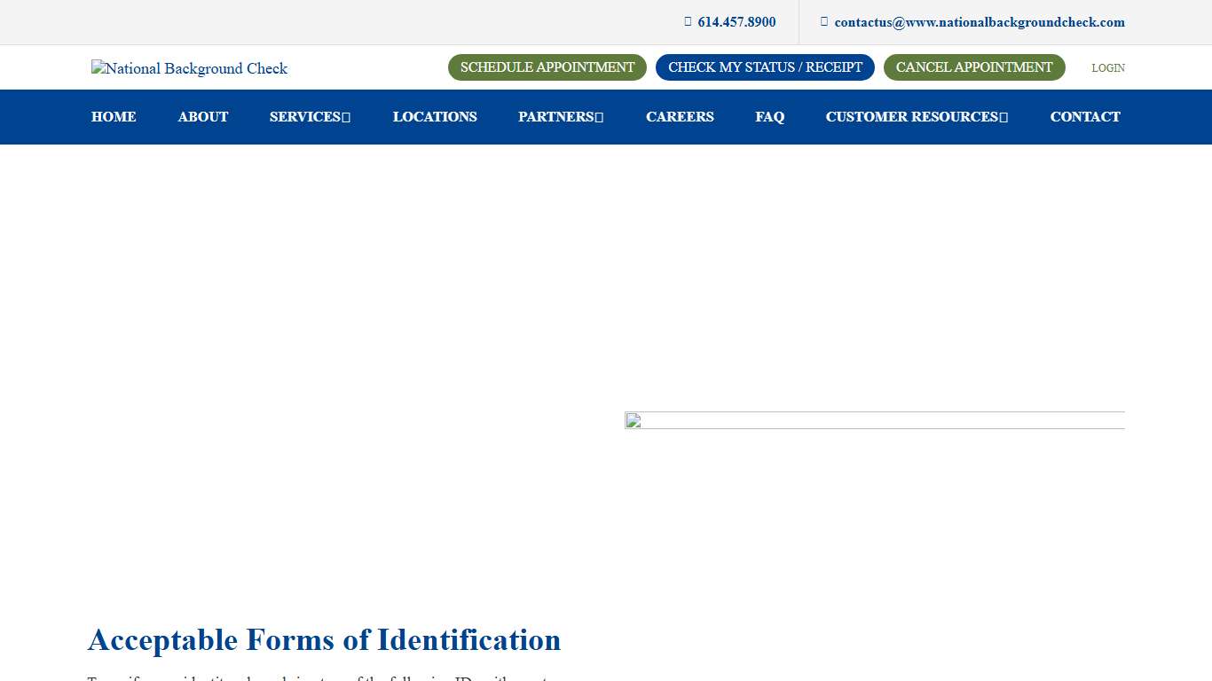 Forms Of Identification - National Background Check
